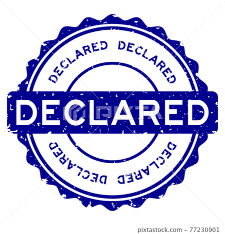 Grunge declared word round rubber seal stamp on white background Grunge declared word round rubber seal stamp on white background 77230901