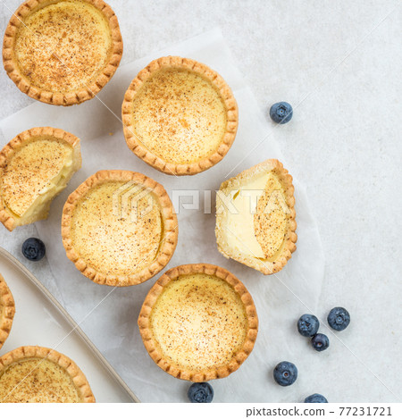 Egg Custard Tart, traditional English, Portuguese, Chinese desse Egg Custard Tart, traditional English, Portuguese, Chinese desse 77231721