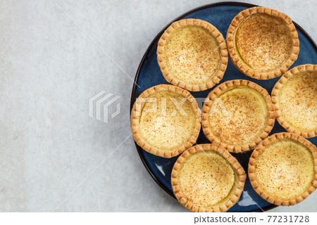 Egg Custard Tart, traditional English, Portuguese, Chinese desse Egg Custard Tart, traditional English, Portuguese, Chinese desse 77231728