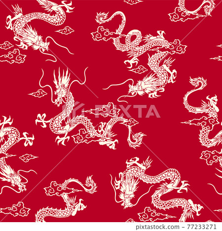 Japanese dragon pattern, Japanese dragon pattern, 77233271
