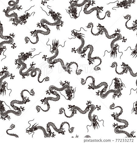 Japanese dragon pattern, Japanese dragon pattern, 77233272