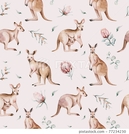 12 Cute Cartoon Kangaroos Gráfico por Webmark · Creative Fabrica