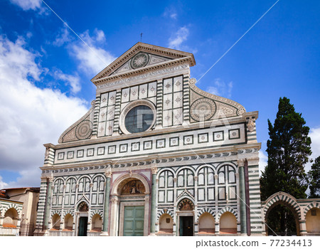 Santa Maria Novella Dominican church facade Florence Tuscany Italy 77234413