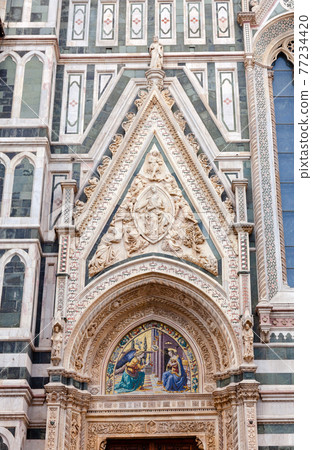 Florence Cathedral facade Piazza del Duomo Florence Tuscany Italy 77234420