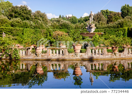 Boboli Gardens park Isolotto island and pond Florence Tuscany Italy Boboli Gardens park Isolotto island and pond Florence Tuscany Italy 77234446