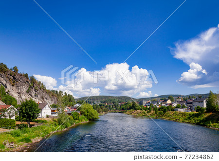 Notodden cityscape UNESCO Heritage Site Telemark Norway Notodden cityscape UNESCO Heritage Site Telemark Norway 77234862