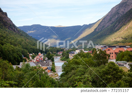 Rjukan townscape Rjukan-Notodden UNESCO Industrial Heritage Site Telemark Norway Rjukan townscape Rjukan-Notodden UNESCO Industrial Heritage Site Telemark Norway 77235157