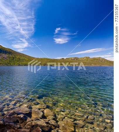 Crystal clear water of Lake Mosvatn Telemark Norway Crystal clear water of Lake Mosvatn Telemark Norway 77235167