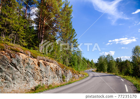 Winding scenic road in Telemark Southern Norway Winding scenic road in Telemark Southern Norway 77235170