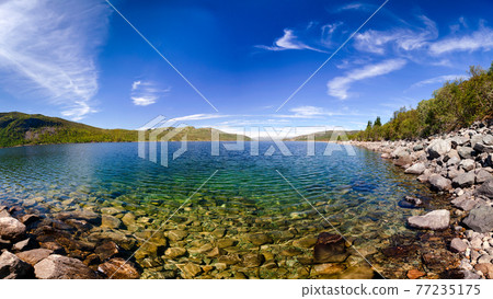Crystal clear water of Lake Mosvatn Telemark Norway Crystal clear water of Lake Mosvatn Telemark Norway 77235175