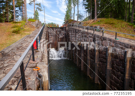 Eidsfoss lock Telemark Canal Telemark Norway Eidsfoss lock Telemark Canal Telemark Norway 77235195