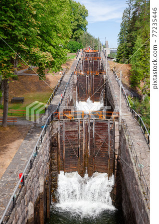 Vrangfoss staircase locks Telemark Canal  Telemark Norway 77235446