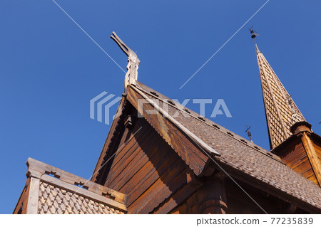 Garmo stave church detail Maihaugen Folks museum Lillehammer Oppland Norway Scandinavia Garmo stave church detail Maihaugen Folks museum Lillehammer Oppland Norway Scandinavia 77235839