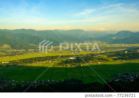 從平丸山口眺望飯山市（夏/夜景） 77236721