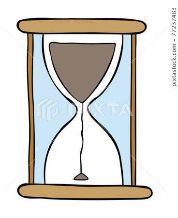 Cartoon vector illustration of newly started sand watch. 77237483