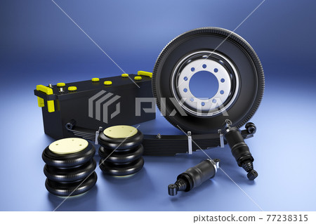 Many new auto parts for commercial transport truck. 77238315