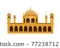 Mosque Beautiful golden color on white background for card design or Ramadan Kareem background. 77238712
