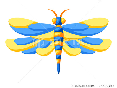 Illustration of colorful dragonfly. Stylized decorative insect. 77240558