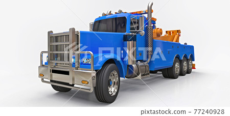 Blue cargo tow truck to transport other big... - Stock Illustration ...