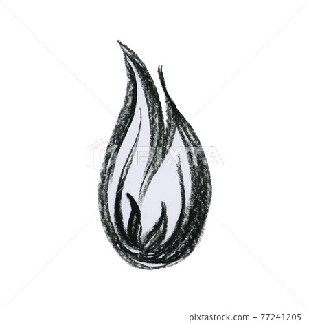 Hand-drawn illustration of fire flame made with charcoal pencil, vector Hand-drawn illustration of fire flame made with charcoal pencil, vector 77241205