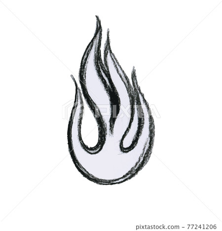 Hand-drawn illustration of fire flame made with charcoal pencil, vector Hand-drawn illustration of fire flame made with charcoal pencil, vector 77241206