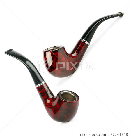 Tobacco pipes isolated on a white background Tobacco pipes isolated on a white background 77241748