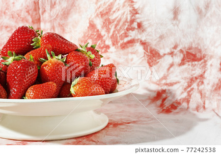 Fresh strawberries in white plate Fresh strawberries in white plate 77242538