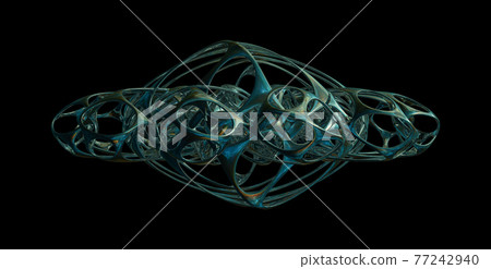 Sci-Fi Industrial Element Isolated On Black Background Sci-Fi Industrial Element Isolated On Black Background 77242940