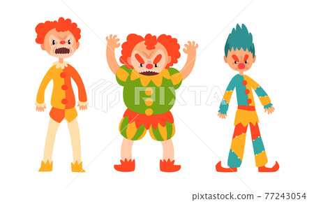 Angry Clowns Set, Jester and Joker Characters... - Stock Illustration  [77243054] - PIXTA