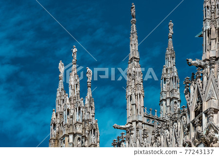 View of magnificent Cathedral of Milano, Milan, Italy, summer ti 77243137