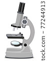 Microscope image for enlarged images. Optic. Vector illustration 77244913