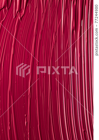 Red lipstick or lip gloss texture as cosmetic background, makeup and beauty cosmetics product for luxury brand, holiday flatlay backdrop or abstract wall art and paint strokes 77244980