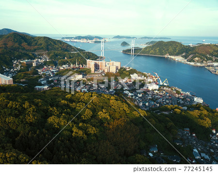 Aerial view from the sky above Nabekanzan Observatory Aerial view from the sky above Nabekanzan Observatory 77245145