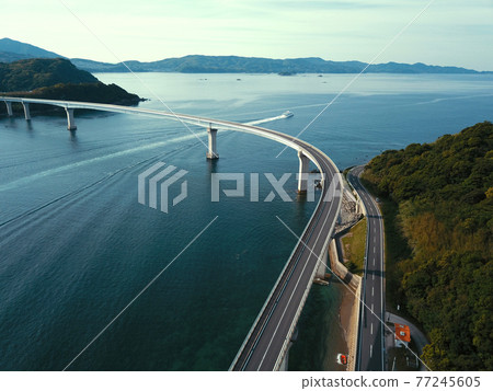 Aerial view of Io Ohashi on Iojima Island Aerial view of Io Ohashi on Iojima Island 77245605