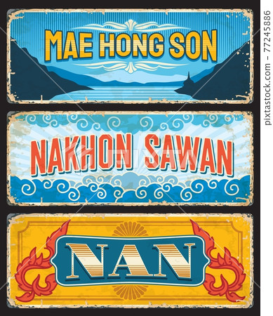 Mae Hong Son, Nan, Nakhon Sawan, Thailand plates 77245886