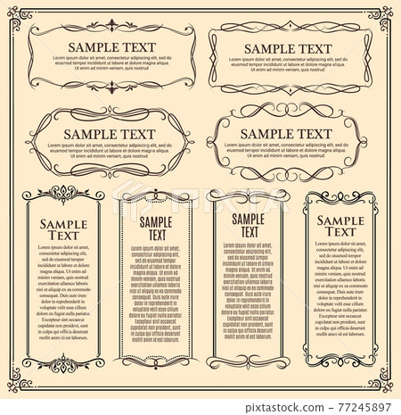 Ornate frames, vintage floral ornament borders 77245897