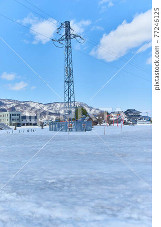 Akita Prefecture Ogachi Road Station Snowscape Akita Prefecture Ogachi Road Station Snowscape 77246125