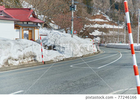 March Snow scene of Yamagata Prefectural Road Station Tazawa 77246166