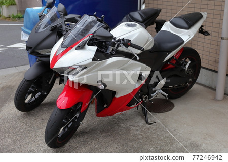 Image of a parked motorcycle Image of a parked motorcycle 77246942