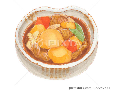 Hand-painted food and drink menu Nikujaga Hand-painted food and drink menu Nikujaga 77247545