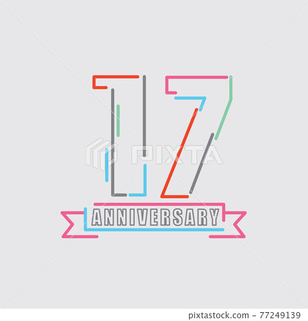 17th Years Anniversary Logo Birthday Celebration Abstract Design Vector Illustration. 17th Years Anniversary Logo Birthday Celebration Abstract Design Vector Illustration. 77249139