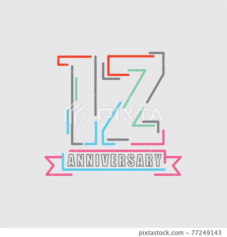 12th year anniversary celebration design Vector Image