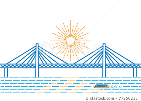 Bridge and solar power postcard template 77250215
