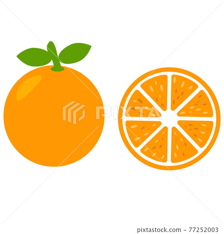 orange fruit icon on white background. orange slice sign. orange peace symbol. organic fruit. flat style.  77252003