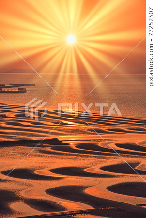 大敷海岸的日落美景 大敷海岸的日落美景 77252507