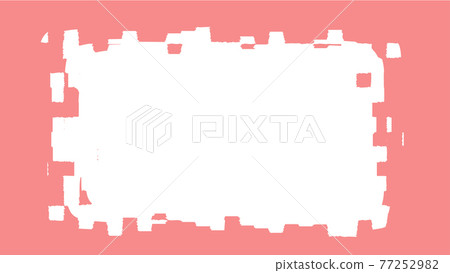 Grunge glitch frame. Pink and white vector illustration. 77252982
