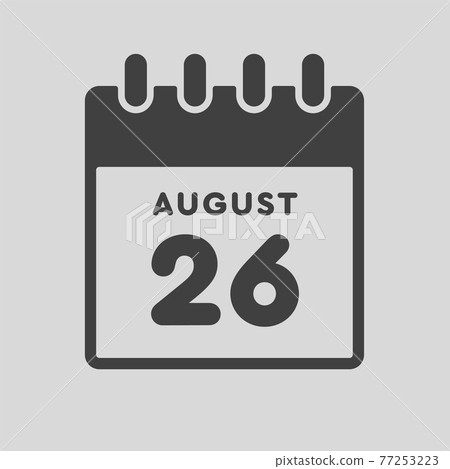 Icon day date 26 August, template calendar page - Stock Illustration ...