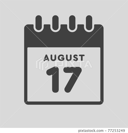 Icon day date 17 August, template calendar page - Stock Illustration ...