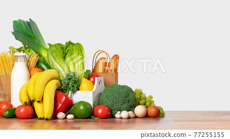 Grocery. chest full of fruits and vegetables Grocery. chest full of fruits and vegetables 77255155