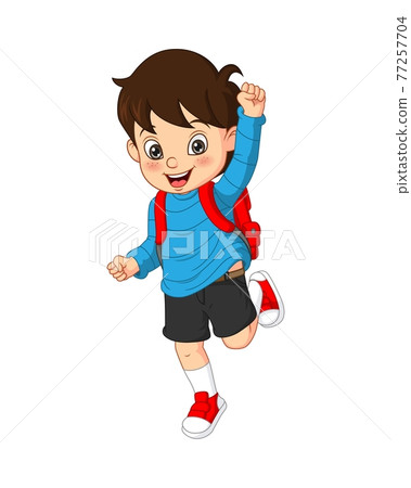 Cute little boy go to school 77257704